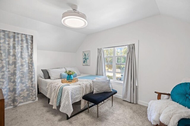 3129 E 34th Ave, Spokane, WA 99223 - bedroom featuring lofted ceiling and light carpet