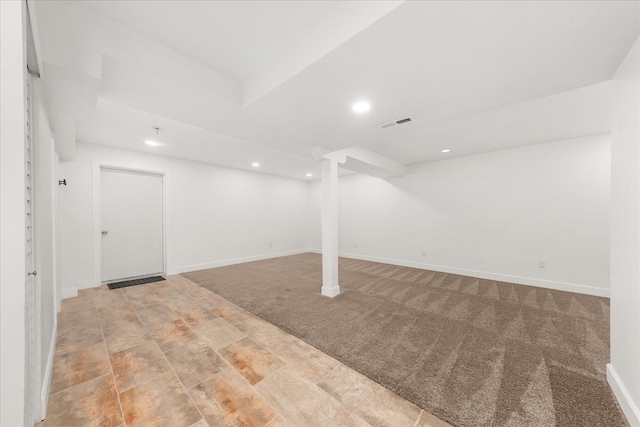 1728 S Adams St, Spokane, WA 99203 - finished basement with recessed lighting and light carpet