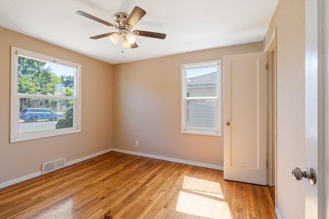 4615 N King Ct, Spokane, WA 99205 - unfurnished bedroom with light wood-style floors and ceiling fan