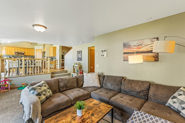 12837 E 37th Ln, Spokane Valley, WA 99206 - carpeted living room with stairway