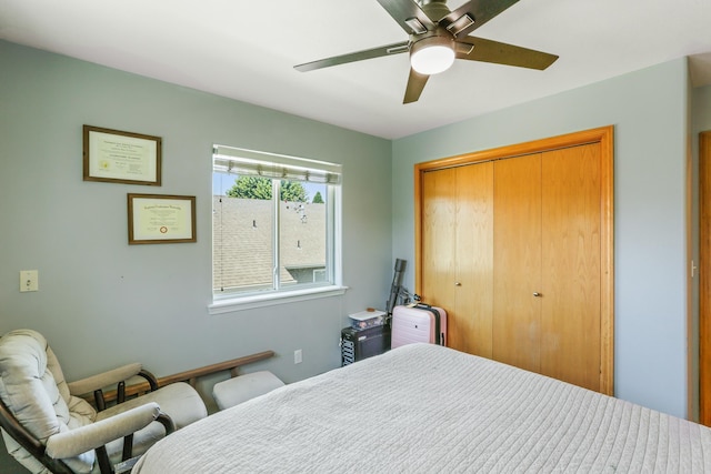 12837 E 37th Ln, Spokane Valley, WA 99206 - bedroom featuring a closet and a ceiling fan