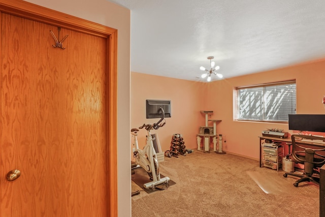 12837 E 37th Ln, Spokane Valley, WA 99206 - home office featuring carpet floors and a chandelier