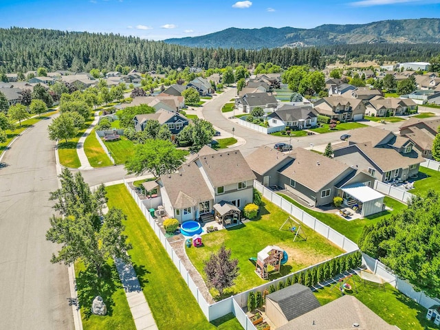 12837 E 37th Ln, Spokane Valley, WA 99206 - aerial view of residential area featuring a mountain backdrop