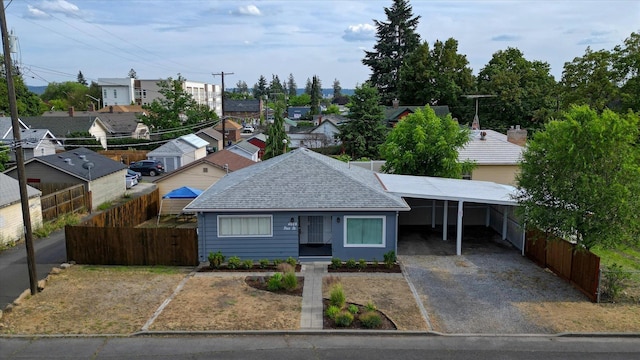 4028 N Post St, Spokane, WA 99205 - view of front of home with driveway, roof with shingles, an attached carport, and a residential view