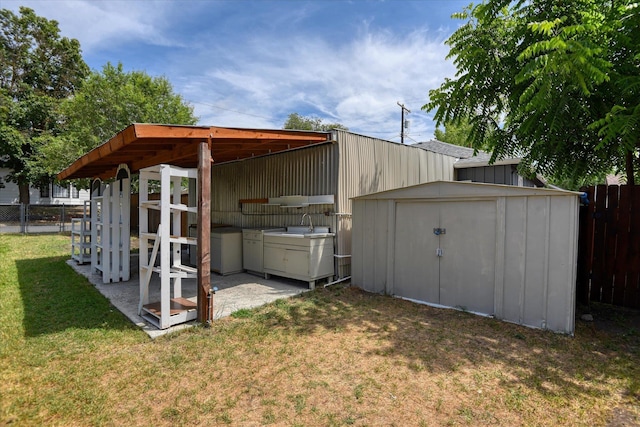 4028 N Post St, Spokane, WA 99205 - view of shed featuring a fenced backyard