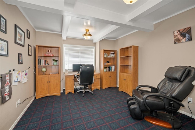 5203 S S Hogan Ct, Spokane, WA 99223 - office with beam ceiling and dark carpet