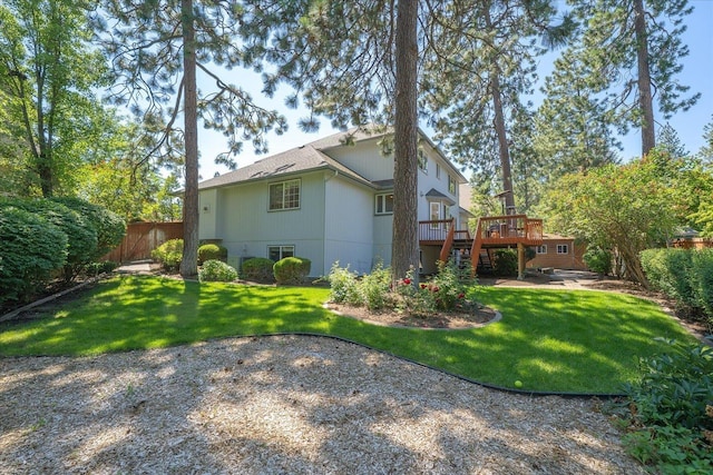 5203 S S Hogan Ct, Spokane, WA 99223 - back of property with stairs and a deck