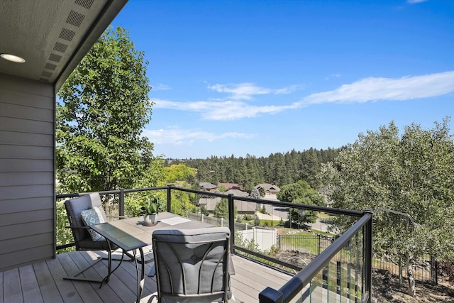 1604 N Rim View St, Spokane, WA 99224 - wooden terrace with a view of trees