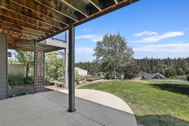 1604 N Rim View St, Spokane, WA 99224 - fenced backyard featuring a patio area and a view of trees