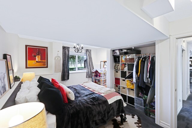 18017 N Lidgerwood Ct, Colbert, WA 99005 - bedroom featuring a chandelier and a closet
