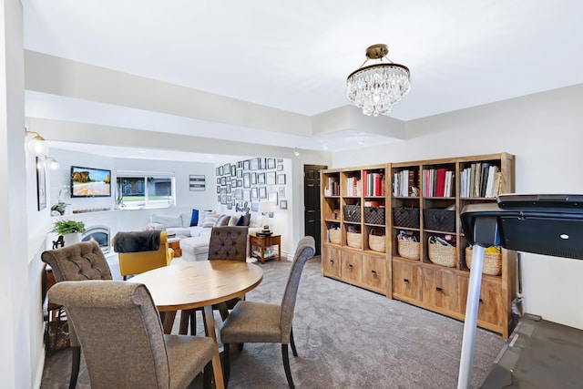 18017 N Lidgerwood Ct, Colbert, WA 99005 - dining area with carpet and a chandelier