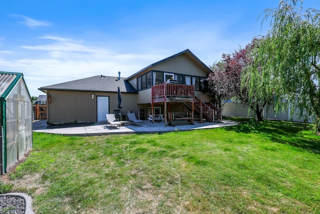 18017 N Lidgerwood Ct, Colbert, WA 99005 - rear view of property featuring a patio area, stairway, a fenced backyard, and a wooden deck