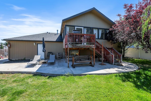 18017 N Lidgerwood Ct, Colbert, WA 99005 - back of house featuring a patio, stairs, a deck, and roof with shingles