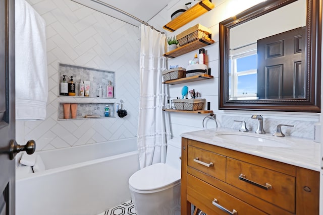 18017 N Lidgerwood Ct, Colbert, WA 99005 - bathroom with vanity and shower / bath combo with shower curtain