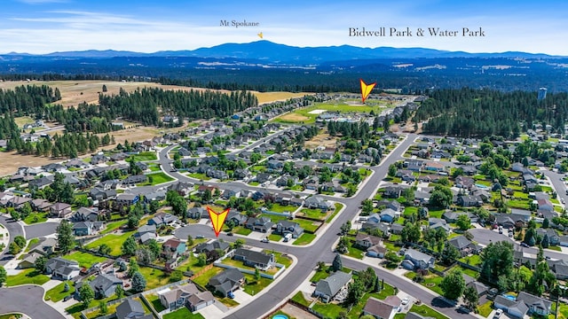 18017 N Lidgerwood Ct, Colbert, WA 99005 - aerial view of property and surrounding area featuring mountains