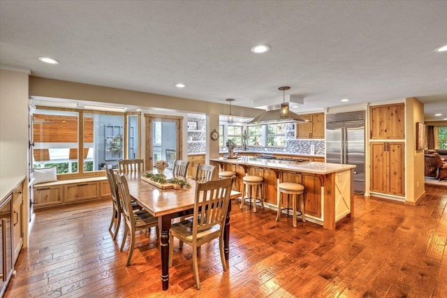 3222 S Conklin Rd, Greenacres, WA 99016 - dining area with dark wood-type flooring and recessed lighting