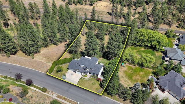7302 N Quamish Dr, Spokane, WA 99208 - aerial view of property's location featuring property parcel outlined
