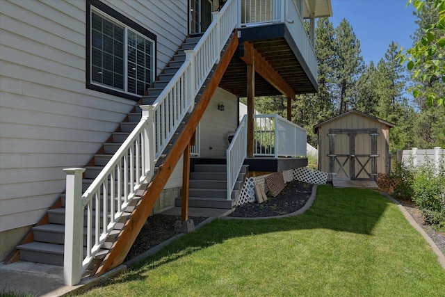 7302 N Quamish Dr, Spokane, WA 99208 - doorway to property featuring a lawn and a wooden deck