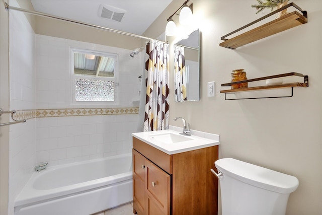 3526 W Hoffman Ave, Spokane, WA 99205 - bathroom featuring vanity and shower / bath combination with curtain