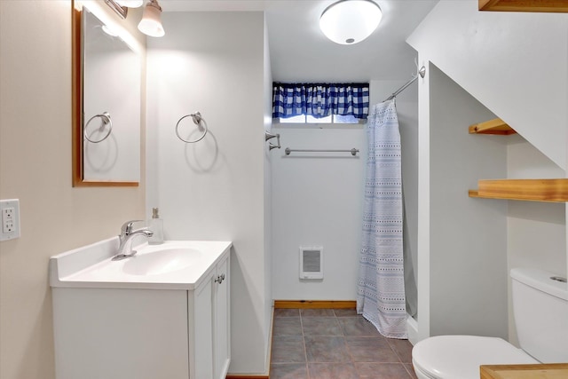 3526 W Hoffman Ave, Spokane, WA 99205 - bathroom with vanity, curtained shower, and tile patterned flooring