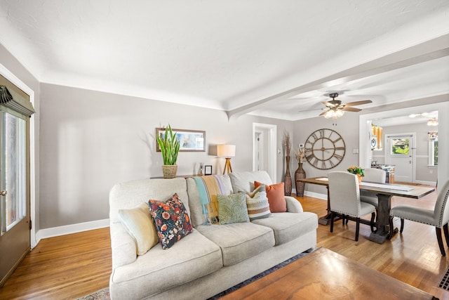 617 E 34th Ave, Spokane, WA 99203 - living room featuring light wood-style flooring and a ceiling fan
