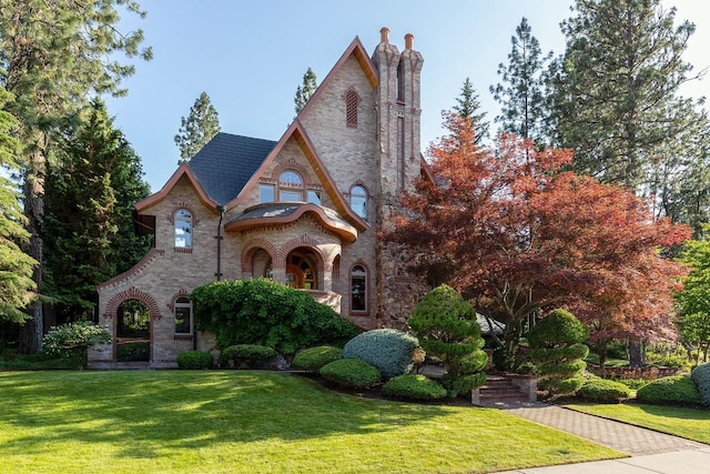 2010 E Pinecrest Rd, Spokane, WA 99203 - tudor home featuring a front yard and brick siding