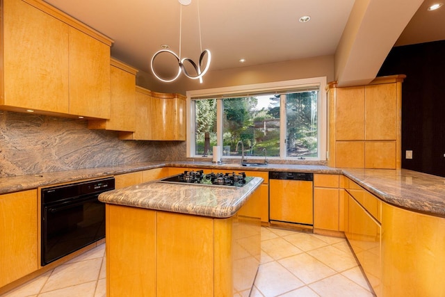 2010 E Pinecrest Rd, Spokane, WA 99203 - kitchen with dishwashing machine, oven, stainless steel gas cooktop, light tile patterned floors, and tasteful backsplash