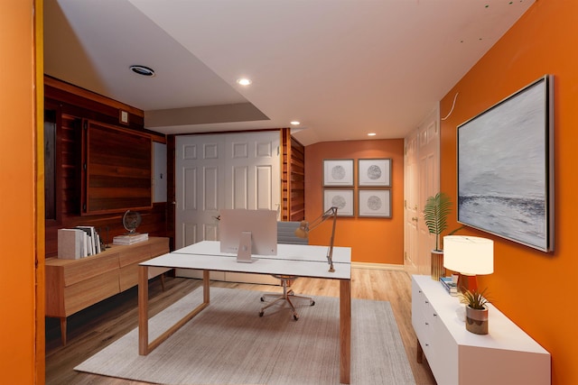 2010 E Pinecrest Rd, Spokane, WA 99203 - office area featuring wood finished floors and recessed lighting