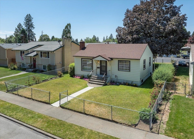 5327 N Jefferson St, Spokane, WA 99205 - bungalow-style home with a fenced backyard, a gate, and a chimney