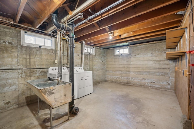 5327 N Jefferson St, Spokane, WA 99205 - basement featuring washing machine and dryer and a sink