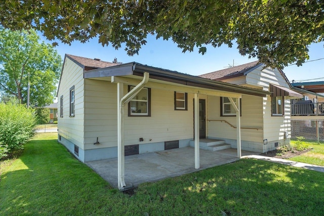 5327 N Jefferson St, Spokane, WA 99205 - back of house with crawl space, a yard, and a patio