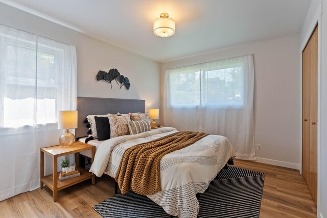 4017 E Pratt Ave, Spokane, WA 99204 - bedroom featuring light wood finished floors and a closet