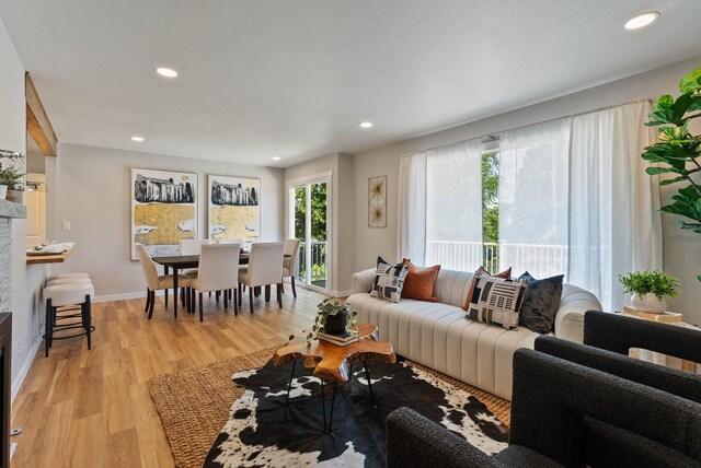 4017 E Pratt Ave, Spokane, WA 99204 - living room featuring recessed lighting and light wood-style floors