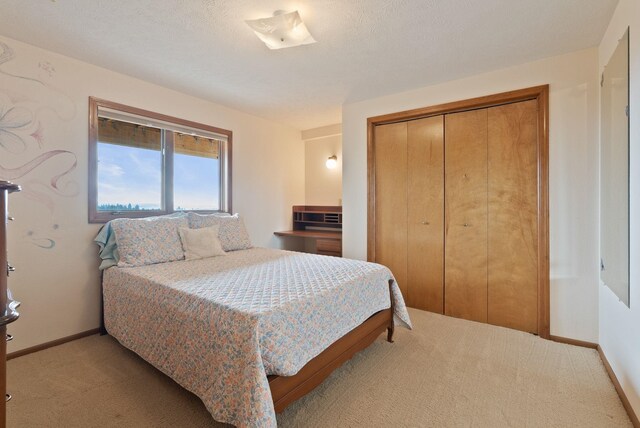 3314 W Eagles Nest Ln, Spokane, WA 99208 - bedroom featuring light carpet and a closet