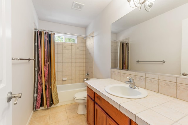9617 N Northview Ln, Spokane, WA 99208 - full bathroom featuring vanity, shower / tub combo with curtain, and tile patterned floors