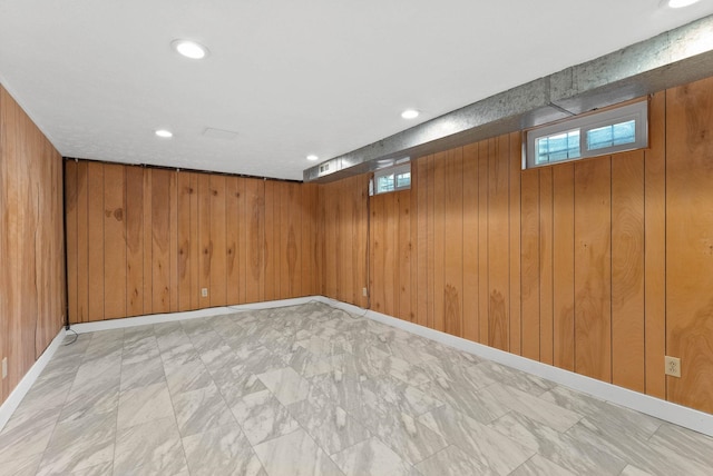 201 W Barnes Rd, Spokane, WA 99218 - basement with wood walls and recessed lighting