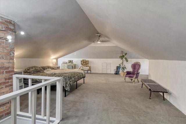 927 W 19th Ave, Spokane, WA 99203 - bedroom with carpet floors, lofted ceiling, and ceiling fan
