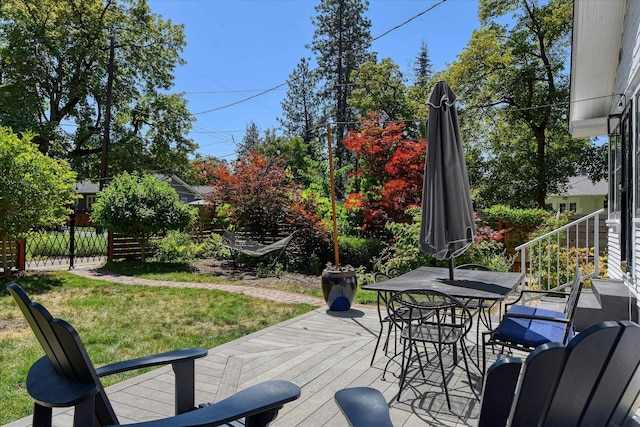 927 W 19th Ave, Spokane, WA 99203 - wooden deck with outdoor dining area