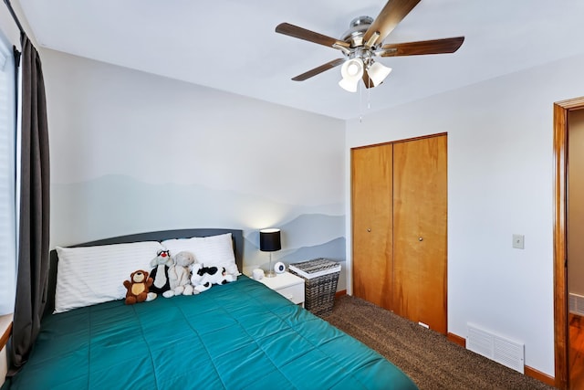 11606 E 8th Ave, Spokane Valley, WA 99206 - carpeted bedroom featuring a closet and a ceiling fan