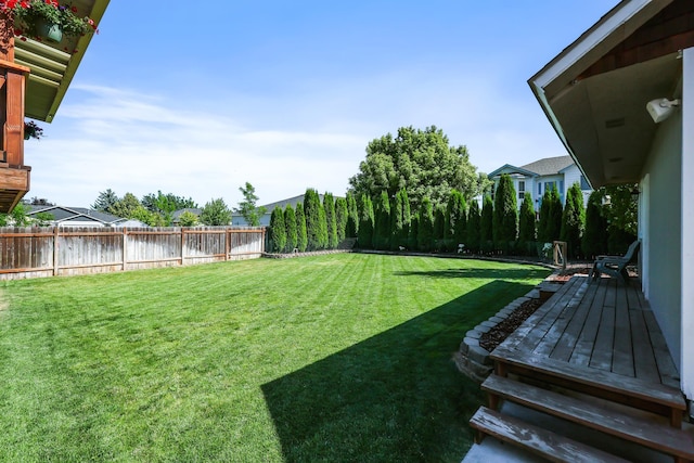 11606 E 8th Ave, Spokane Valley, WA 99206 - fenced backyard with a wooden deck