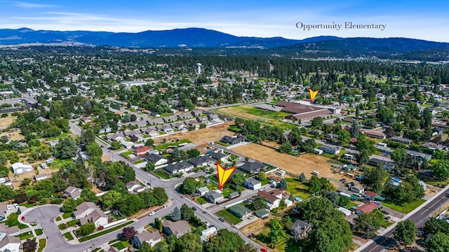 11606 E 8th Ave, Spokane Valley, WA 99206 - aerial overview of property's location with a mountain backdrop