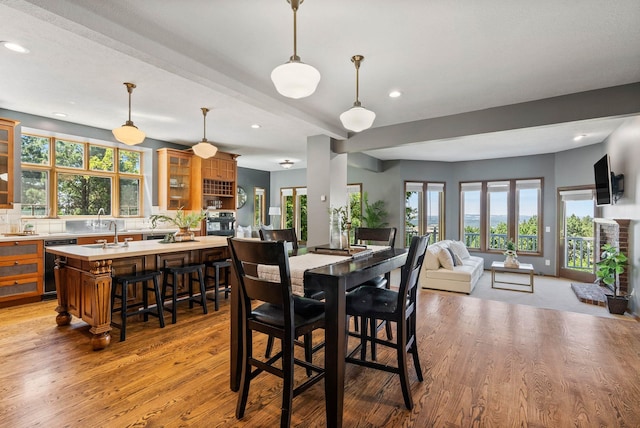 6204 E Custer Ln, Spokane, WA 99223 - dining room featuring light wood-type flooring, recessed lighting, and plenty of natural light