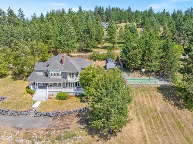 6204 E Custer Ln, Spokane, WA 99223 - view from above of property with a heavily wooded area
