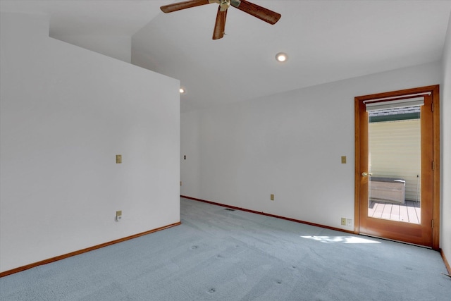 8722 E Boardwalk Ln, Spokane, WA 99212 - carpeted spare room with a ceiling fan, plenty of natural light, recessed lighting, and vaulted ceiling