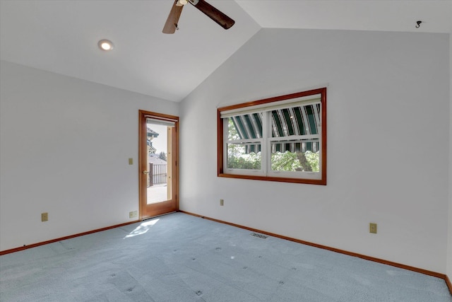 8722 E Boardwalk Ln, Spokane, WA 99212 - carpeted empty room featuring lofted ceiling and a ceiling fan