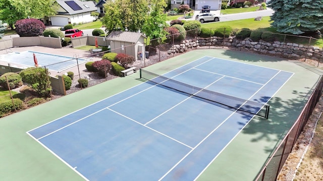 8722 E Boardwalk Ln, Spokane, WA 99212 - view of tennis court featuring a residential view