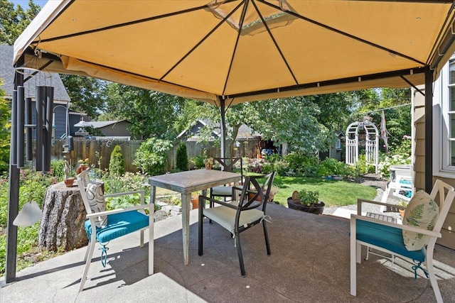 2718 S Hatch St, Spokane, WA 99203 - view of patio / terrace featuring a gazebo and outdoor dining space