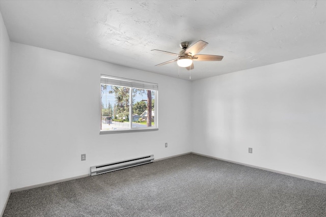 10109 E 9th Ave, Spokane Valley, WA 99206 - carpeted spare room featuring baseboard heating and ceiling fan