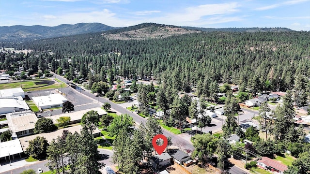 10109 E 9th Ave, Spokane Valley, WA 99206 - aerial view of a heavily wooded area and a mountainous background