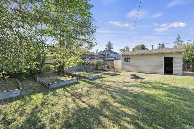 7225 E 11th Ave, Spokane, WA 99212 - view of yard with a vegetable garden and a fire pit